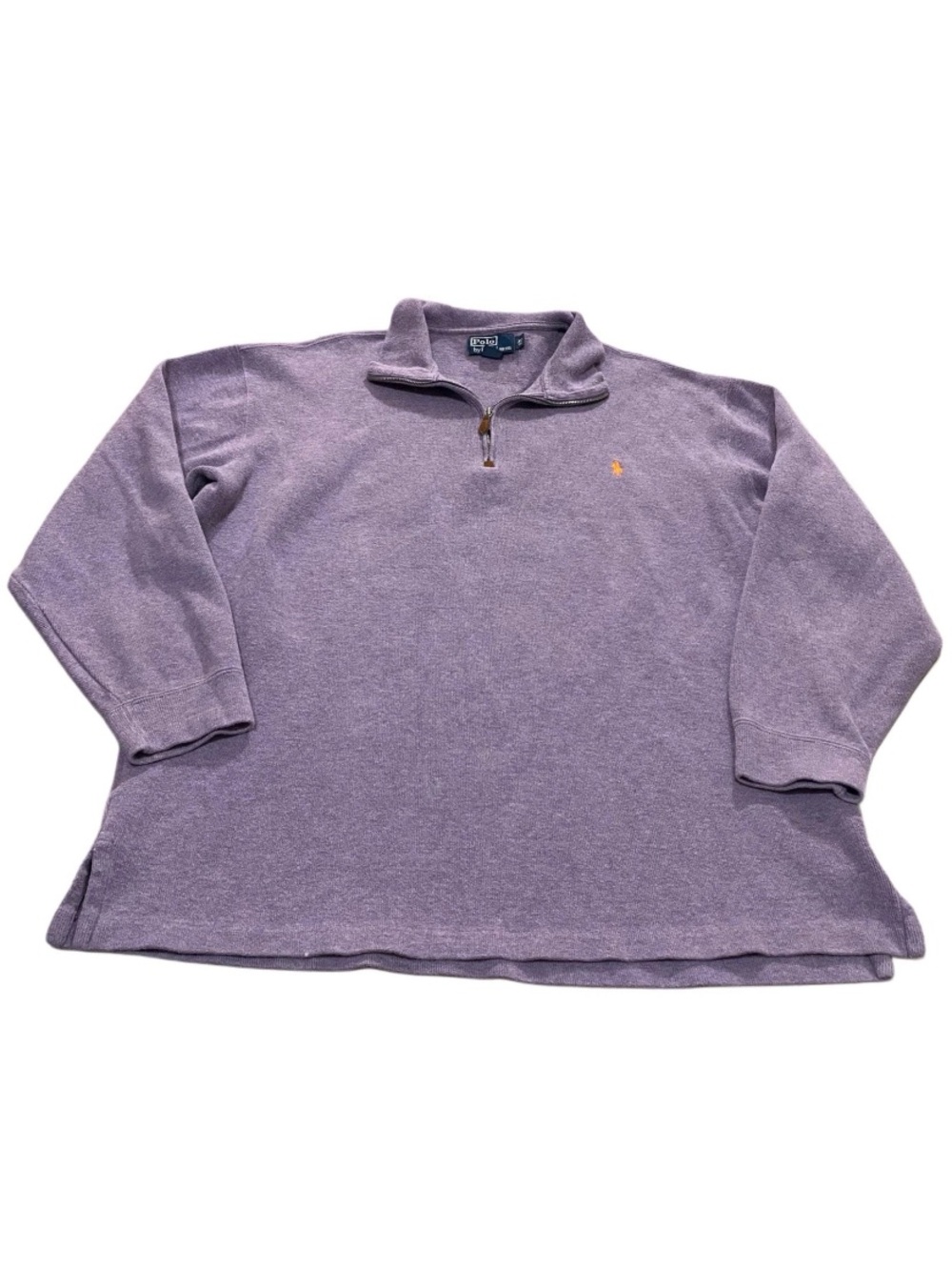 Polo Ralph Lauren 1/4 Quarter Zip Cotton Long Sleeve Purple Men’s Size XL Tall
